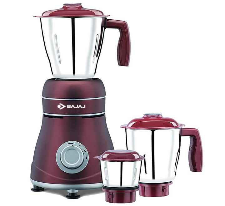 Bajaj Ivora Crimson Red 800 Watts 3 Jar Mixer Grinder with Anti-Germ &amp; Anti-dust Coating-Red